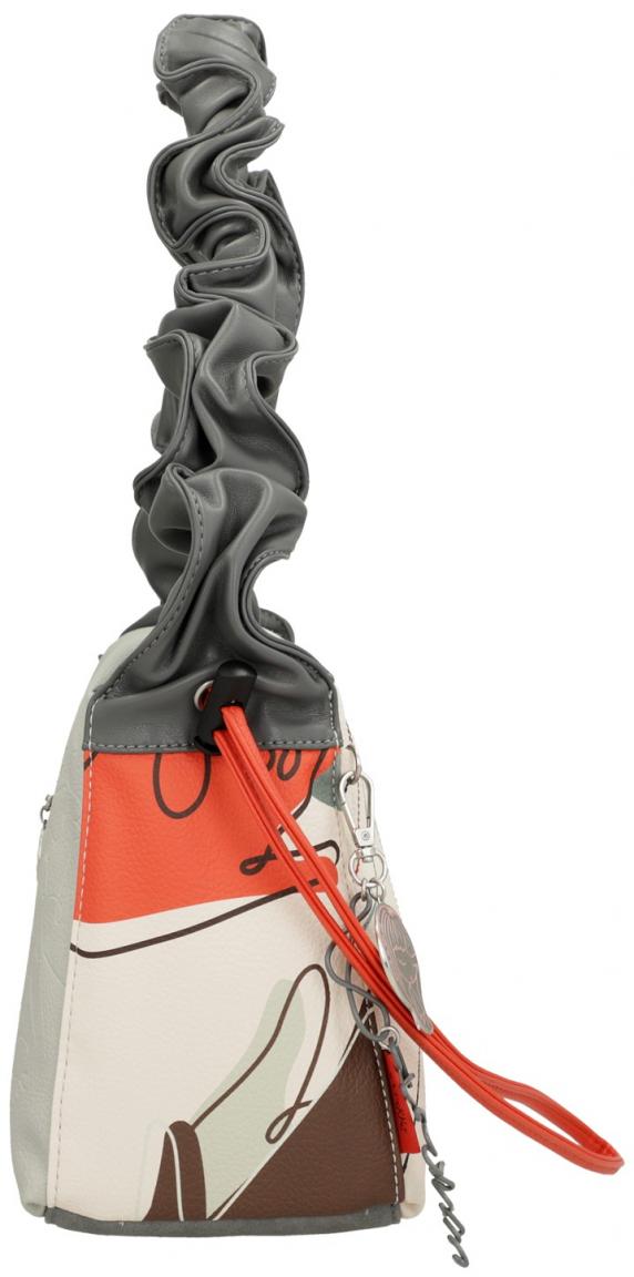 Anekke Schultertasche Alma Ole beige Joan Miro Ziernähte 