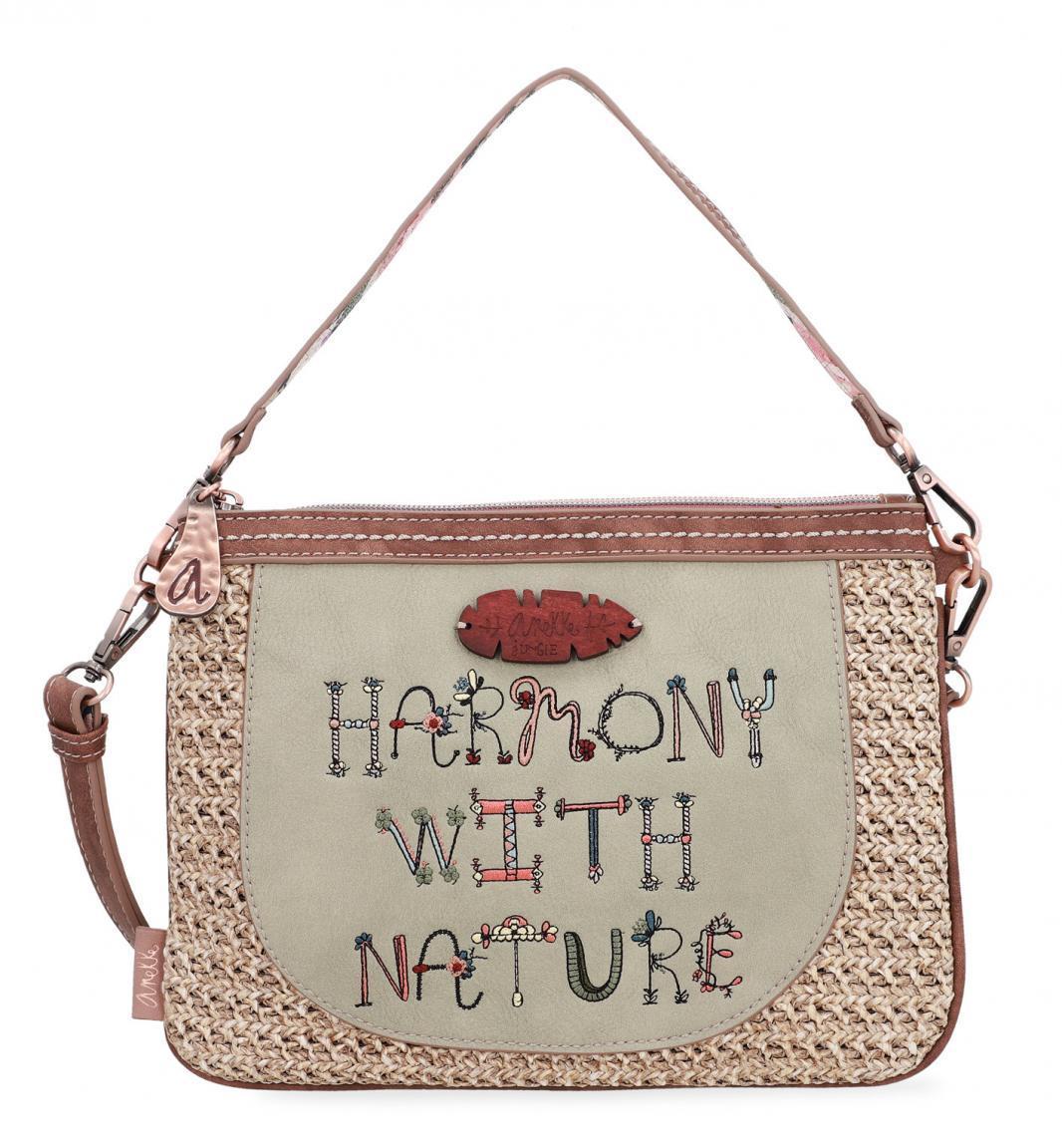 Anekke Schultertasche Clutch Jungle Nature Flechtoptik