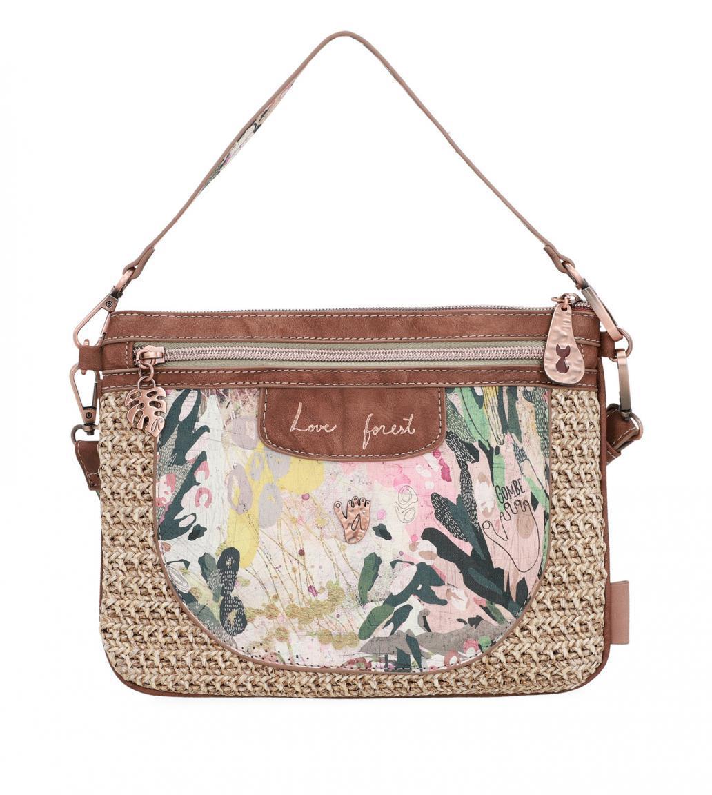 Anekke Schultertasche Clutch Jungle Nature Flechtoptik