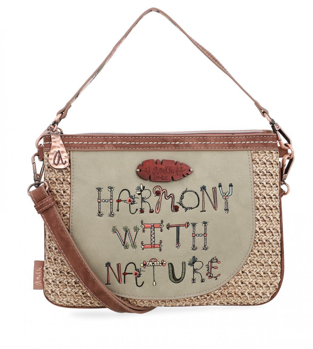 Anekke Schultertasche Clutch Jungle Nature Flechtoptik