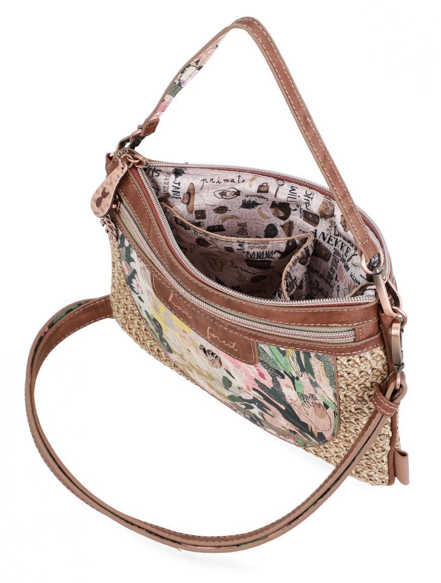 Anekke Schultertasche Clutch Jungle Nature Flechtoptik