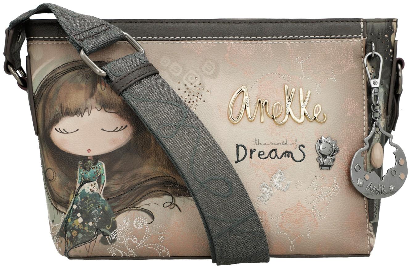 Anekke Schultertasche mit Druck Kollektion Real Beige