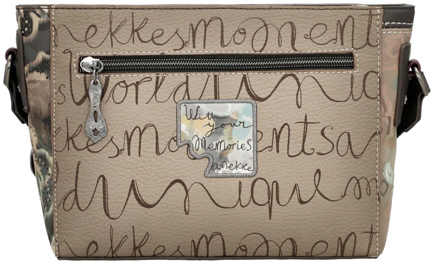 Anekke Schultertasche mit Druck Kollektion Real Beige