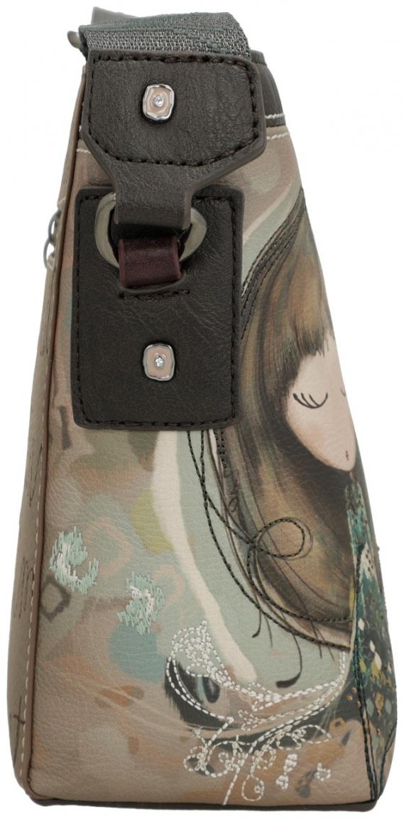 Anekke Schultertasche mit Druck Kollektion Real Beige