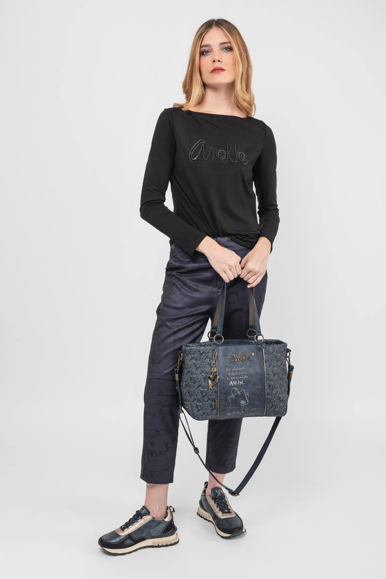 Anekke Shoppertasche Mademoiselle Boutique Glitzer Blau