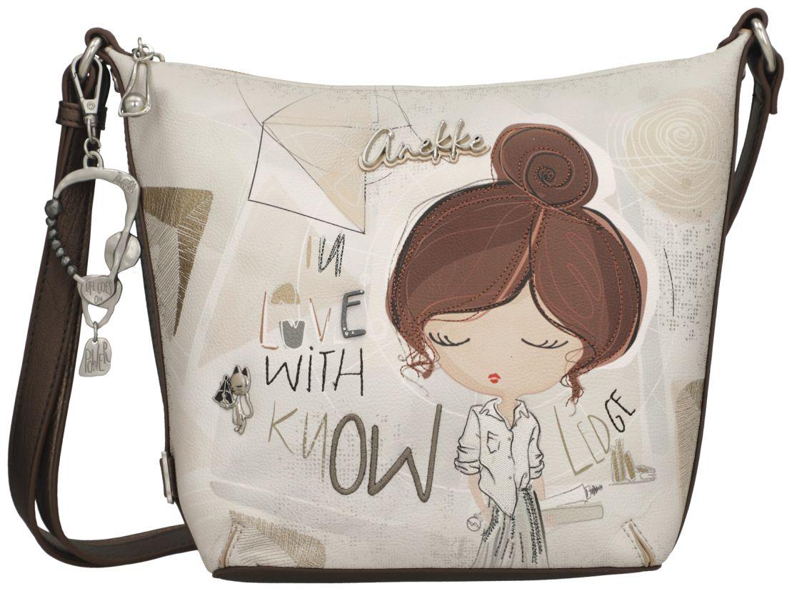 Anekke Sophia Beuteltasche hellbeige Metallic