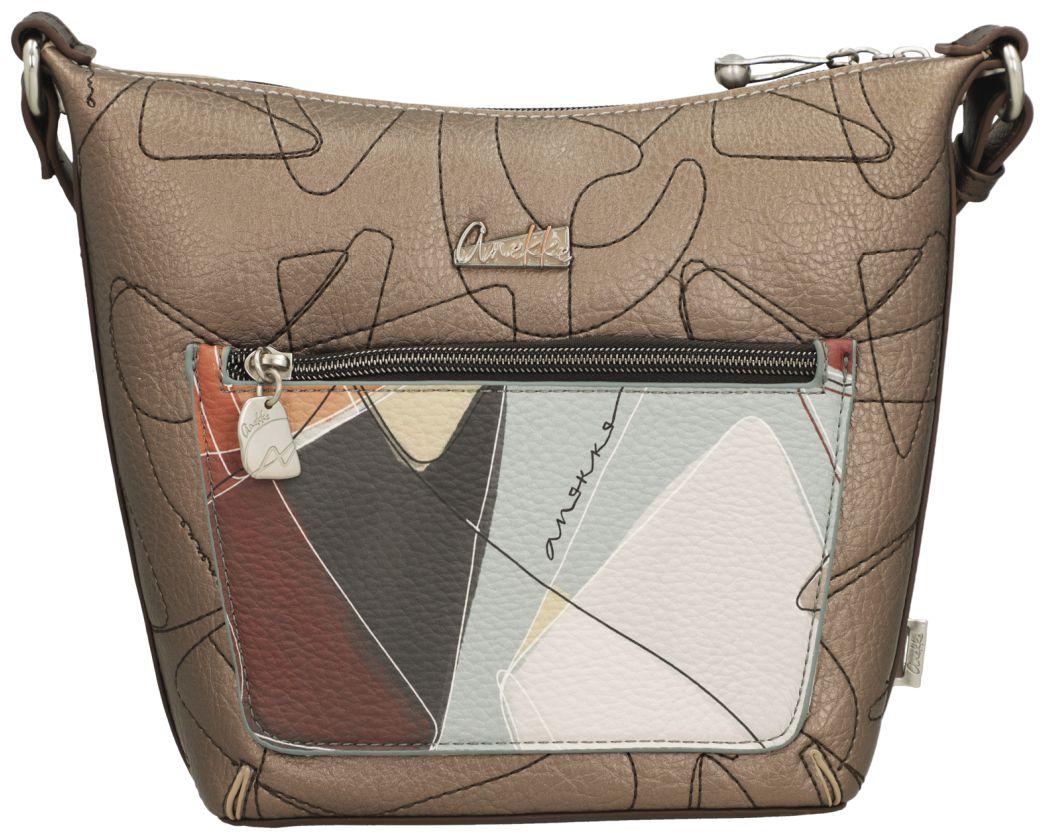 Anekke Sophia Beuteltasche hellbeige Metallic