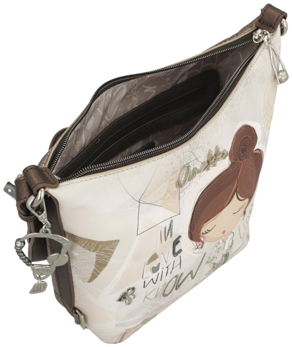 Anekke Sophia Beuteltasche hellbeige Metallic