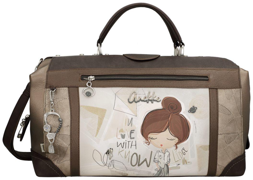 Anekke Sophia Travelbag Doktortasche big Braun mit Print