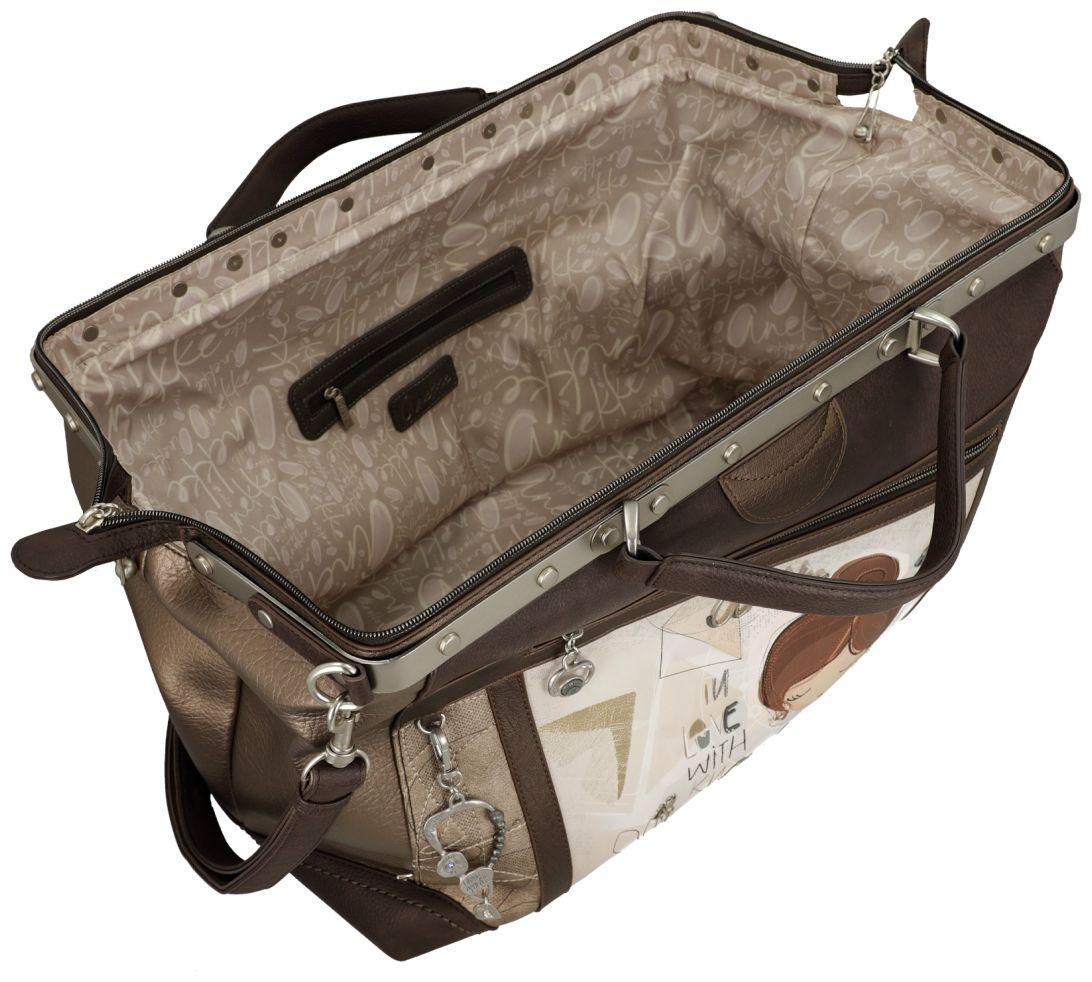 Anekke Sophia Travelbag Doktortasche big Braun mit Print
