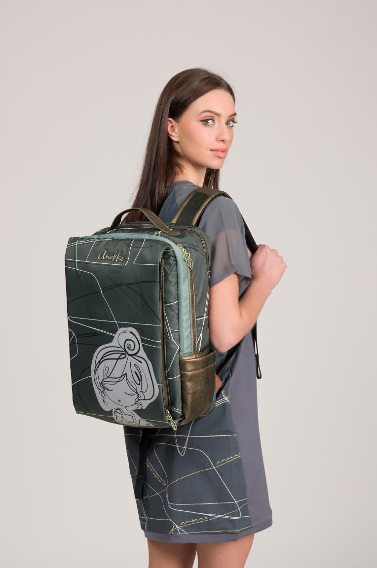 Anekke Tagesrucksack mit Laptopfach Sophia Auralis Olivgrün Nylon