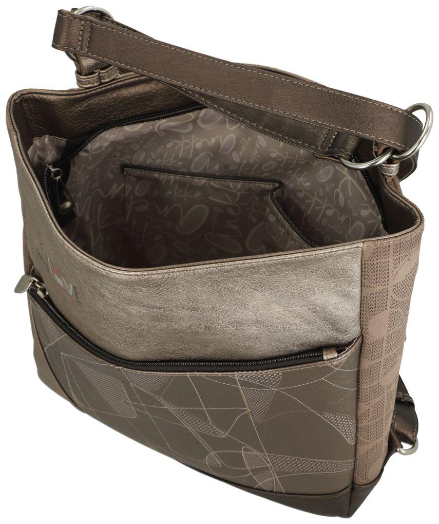 Anekke Taschenrucksack Sophia beige filigran Metallic Print