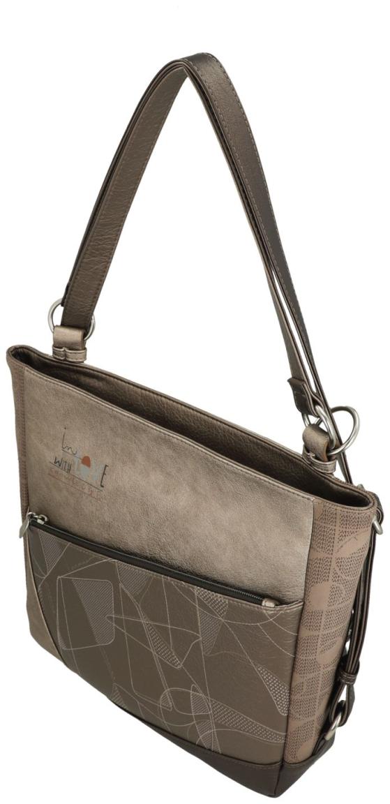 Anekke Taschenrucksack Sophia beige filigran Metallic Print