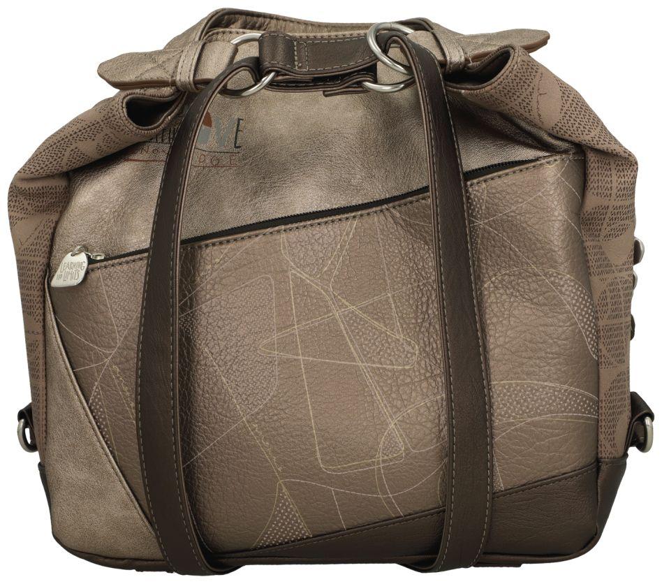 Anekke Taschenrucksack Sophia beige filigran Metallic Print