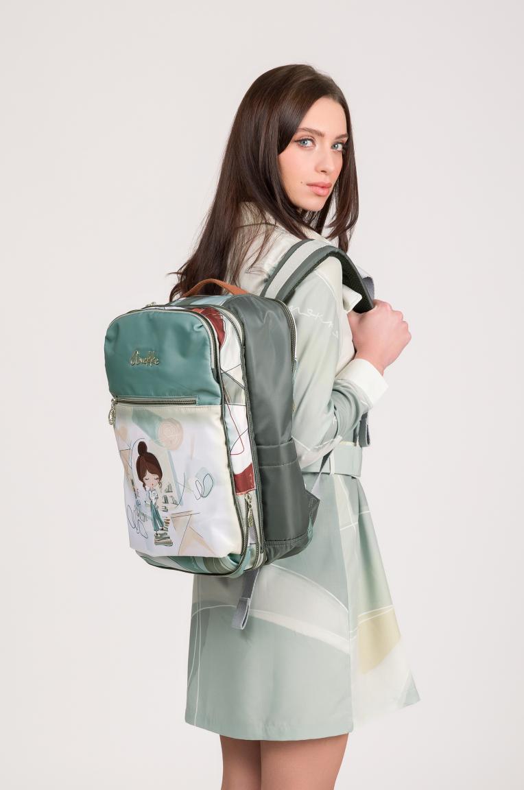 Anekke Textile Travel Backpack Sophia frisches Mintgrün Handgepäck