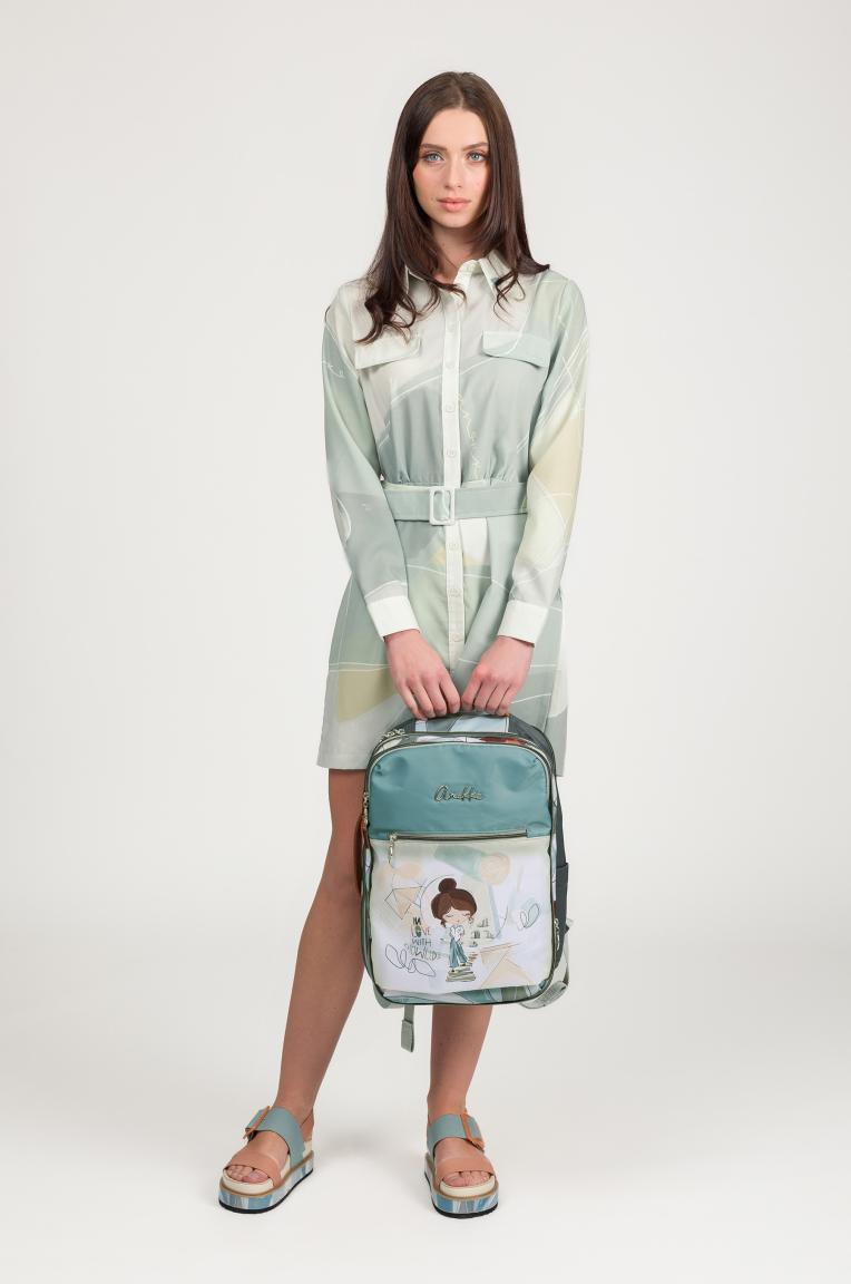 Anekke Textile Travel Backpack Sophia frisches Mintgrün Handgepäck