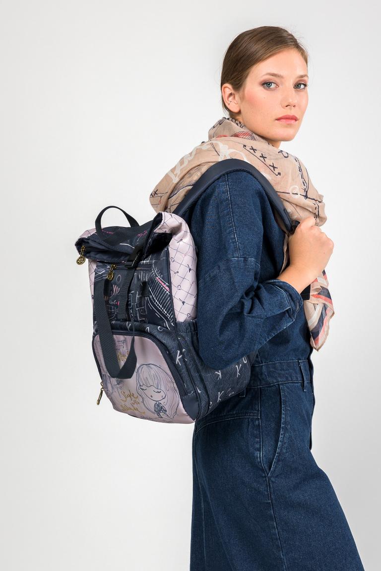 Anekke Textilrucksack Nylon Mademoiselle Travel Viaje Alloverprint