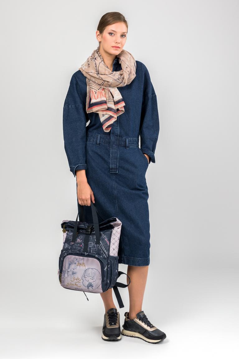 Anekke Textilrucksack Nylon Mademoiselle Travel Viaje Alloverprint