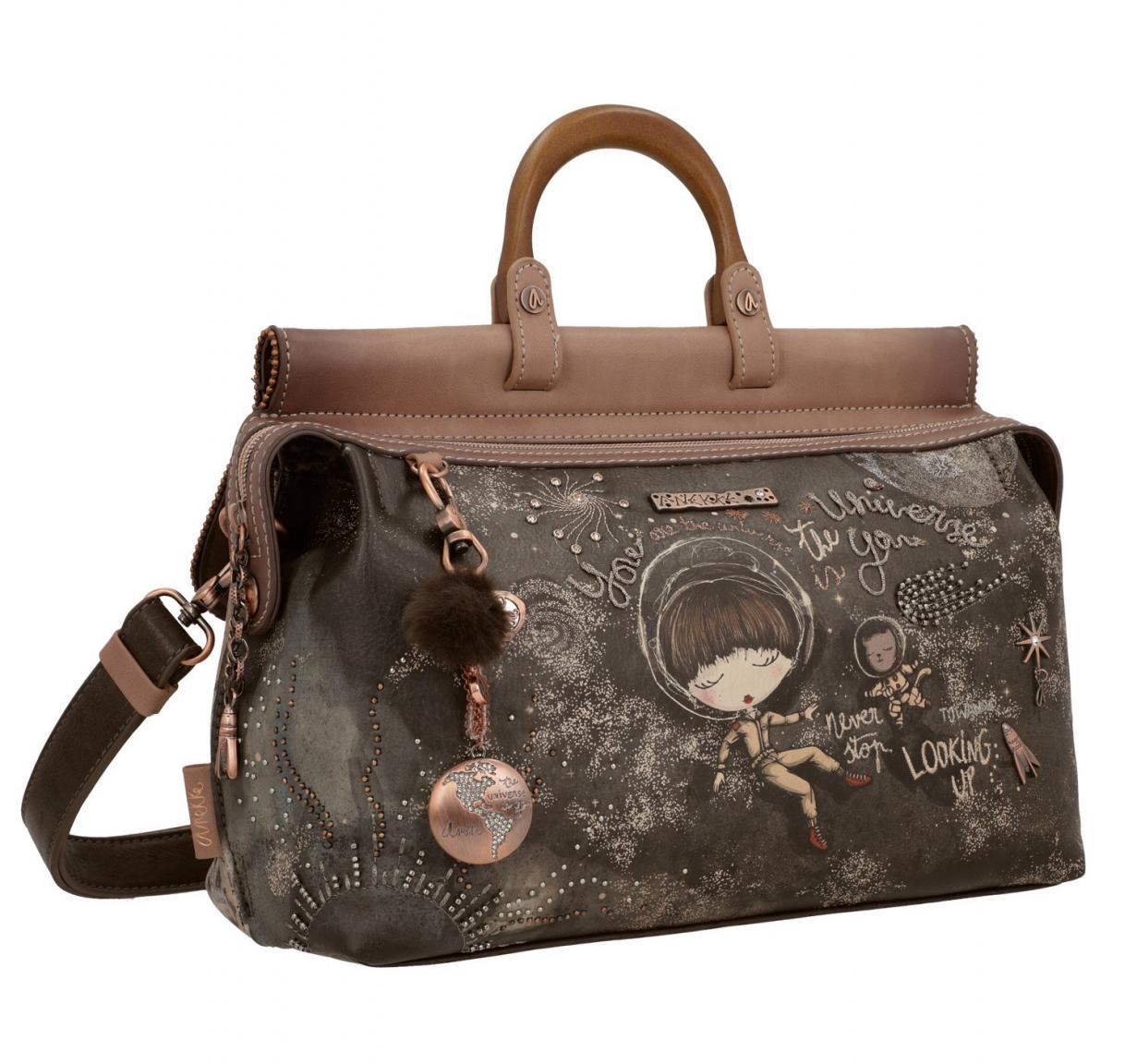 Anekke Top Handle Tasche Universe Space Stars Planets Überschlag
