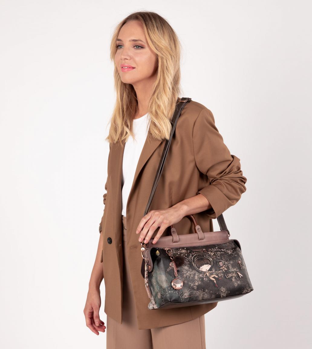 Anekke Top Handle Tasche Universe Space Stars Planets Überschlag