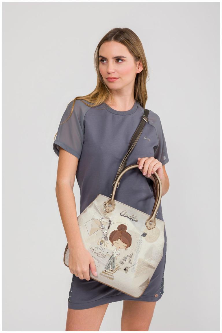 Anekke Tote Bag mit Print Sophia Hell Gold