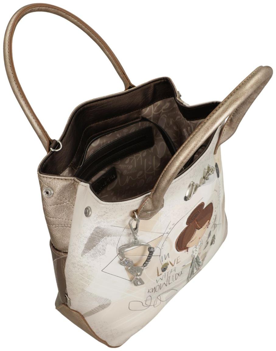 Anekke Tote Bag mit Print Sophia Hell Gold