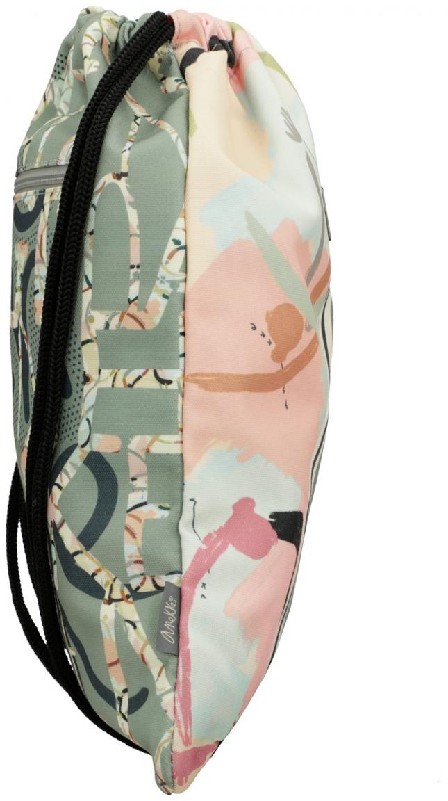 Anekke Turnbeutelrucksack Alma Original grün rosa Logoprint