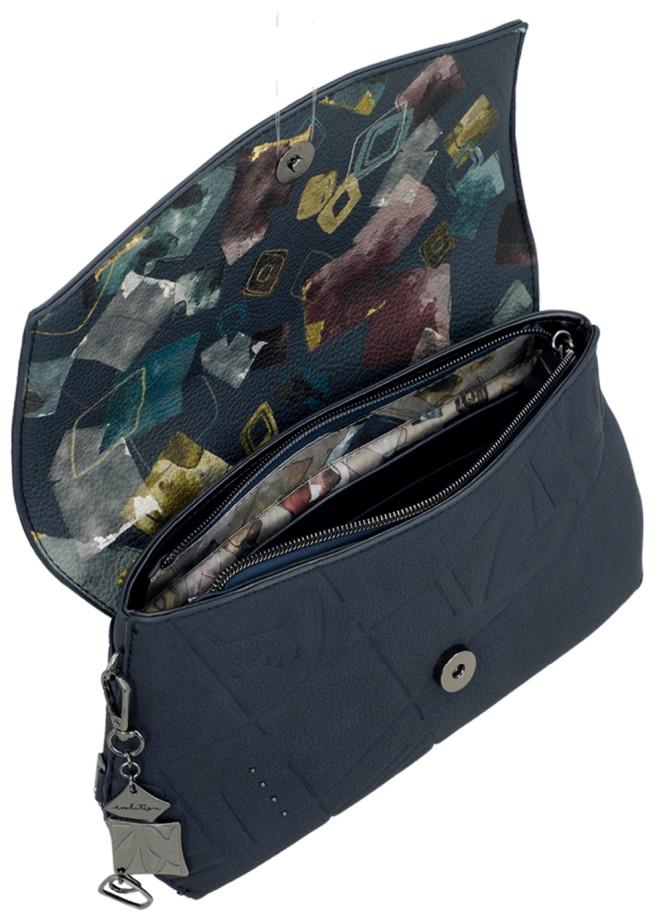 Anekke Überschlagtasche dunkelblau geprägt Real Evolution