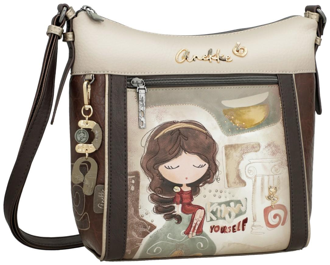 Anekke Umhängetasche Comicprint Griechenland Muse Ziernieten