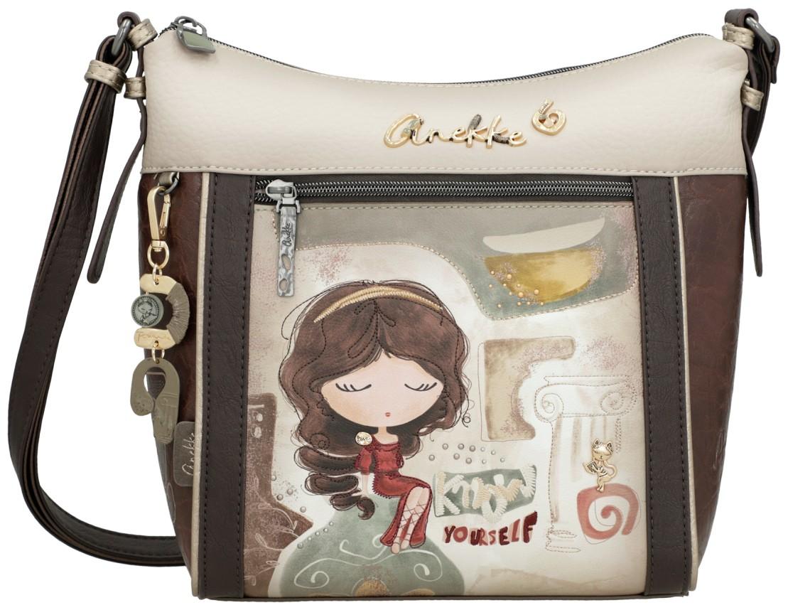 Anekke Umhängetasche Comicprint Griechenland Muse Ziernieten
