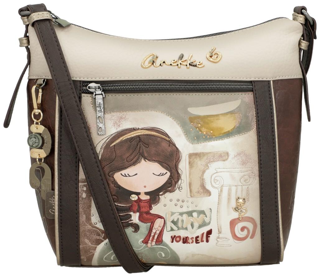 Anekke Umhängetasche Comicprint Griechenland Muse Ziernieten