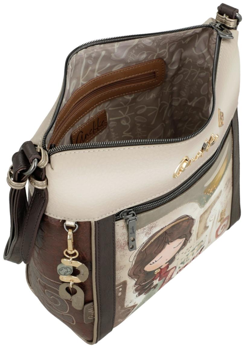 Anekke Umhängetasche Comicprint Griechenland Muse Ziernieten