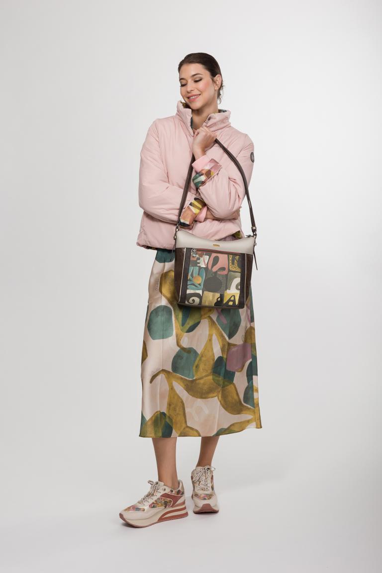 Anekke Umhängetasche Comicprint Griechenland Muse Ziernieten