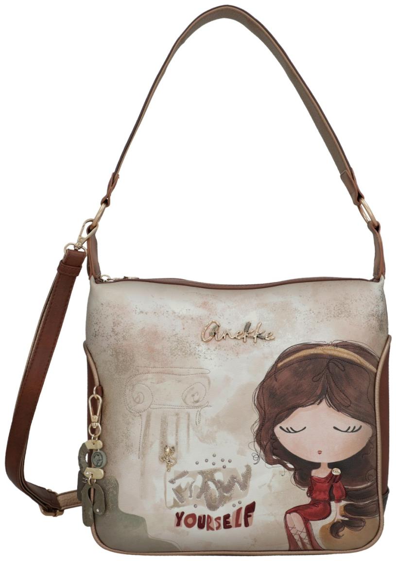 Anekke Umhängetasche MUSE Beige mit Print