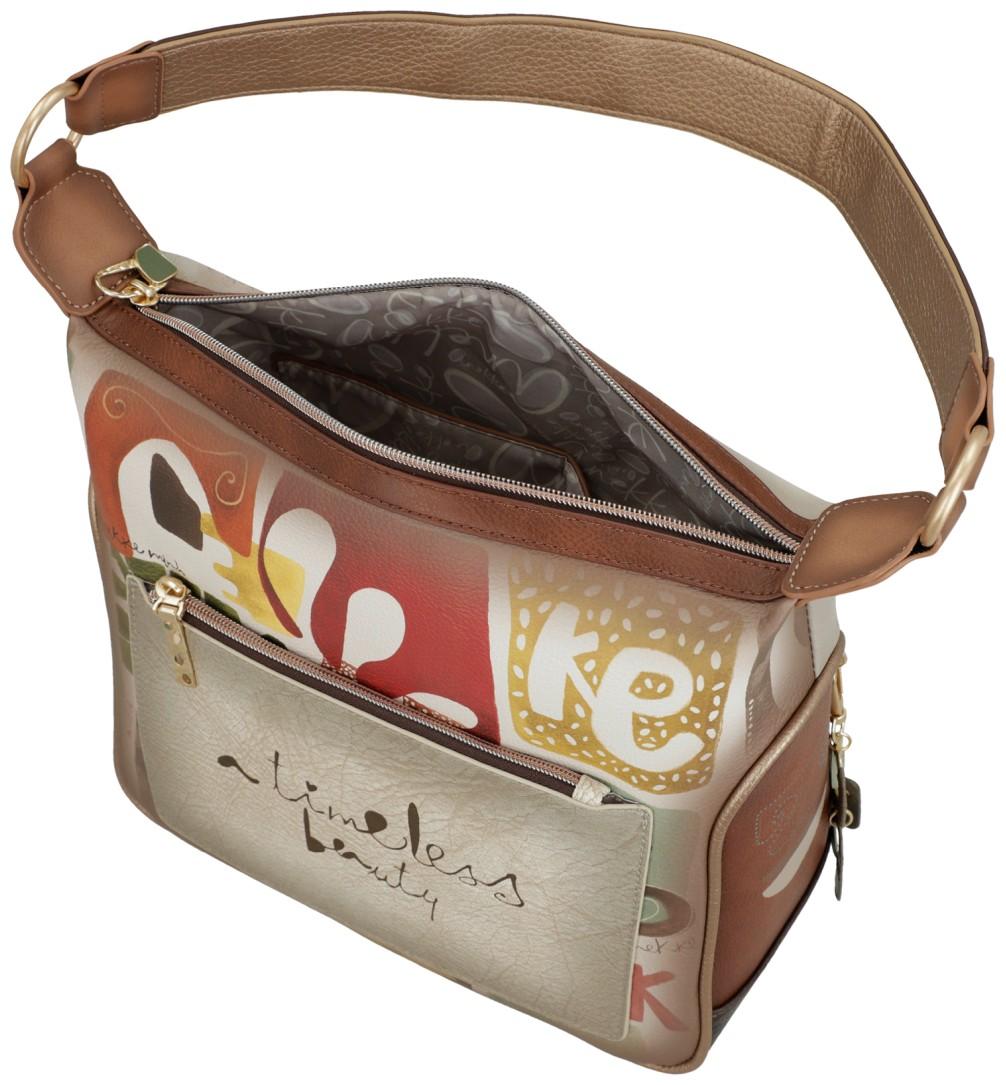 Anekke Umhängetasche MUSE Beige mit Print