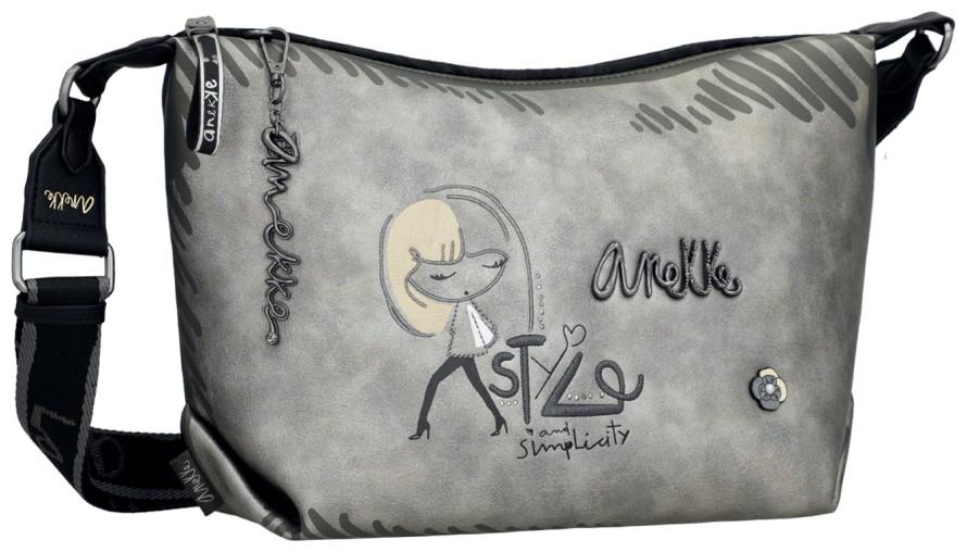 Anekke Umhängetasche Mademoiselle Nature Koko silber schwarz nachhaltig