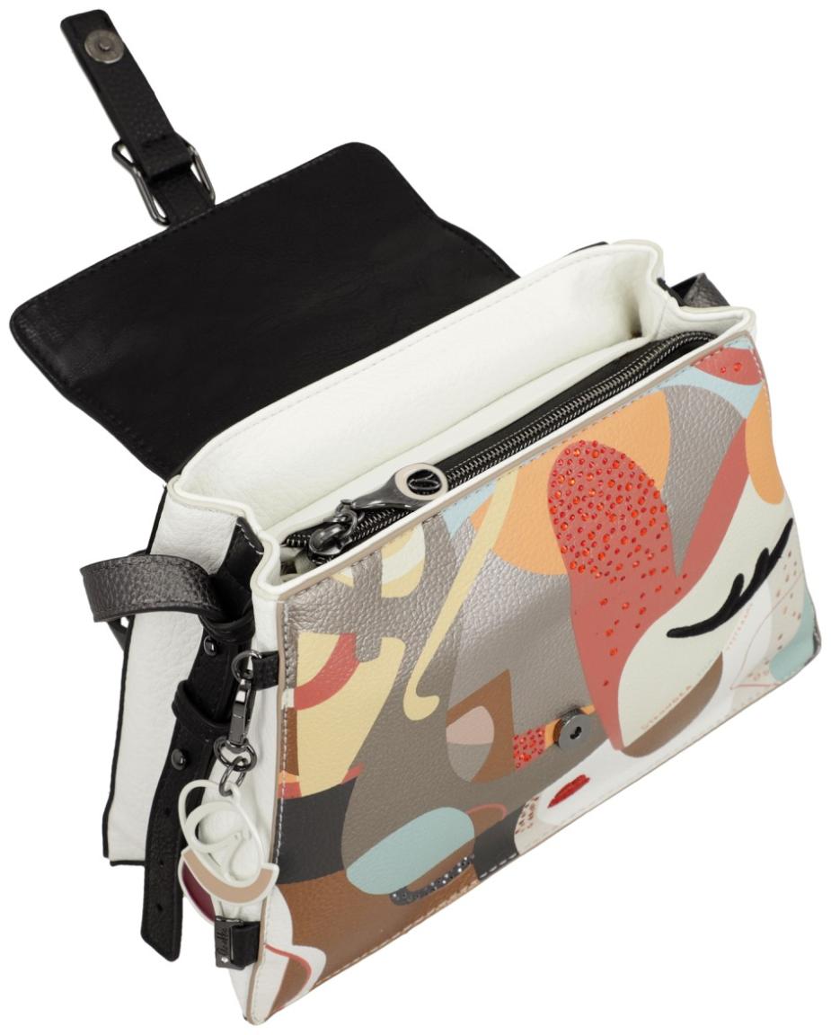 Anekke Umhängetasche mit dekorativen Flap Muse Eikon satte Farben