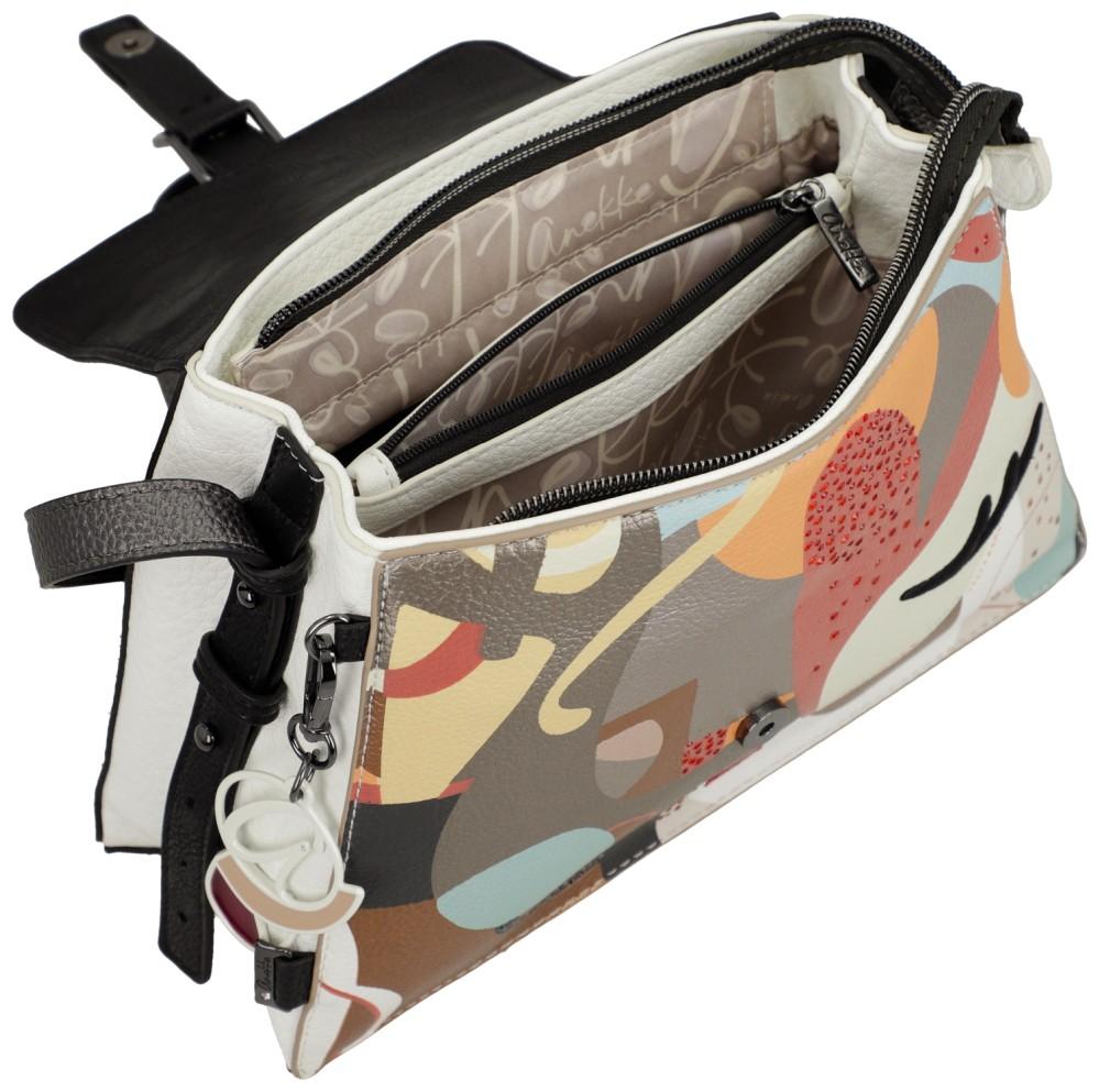 Anekke Umhängetasche mit dekorativen Flap Muse Eikon satte Farben