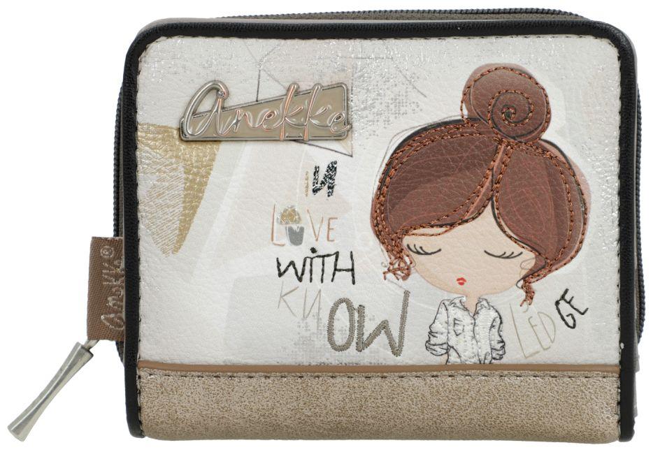 Anekke Wallet klein Sophia klappbar RFID beige Comicprint