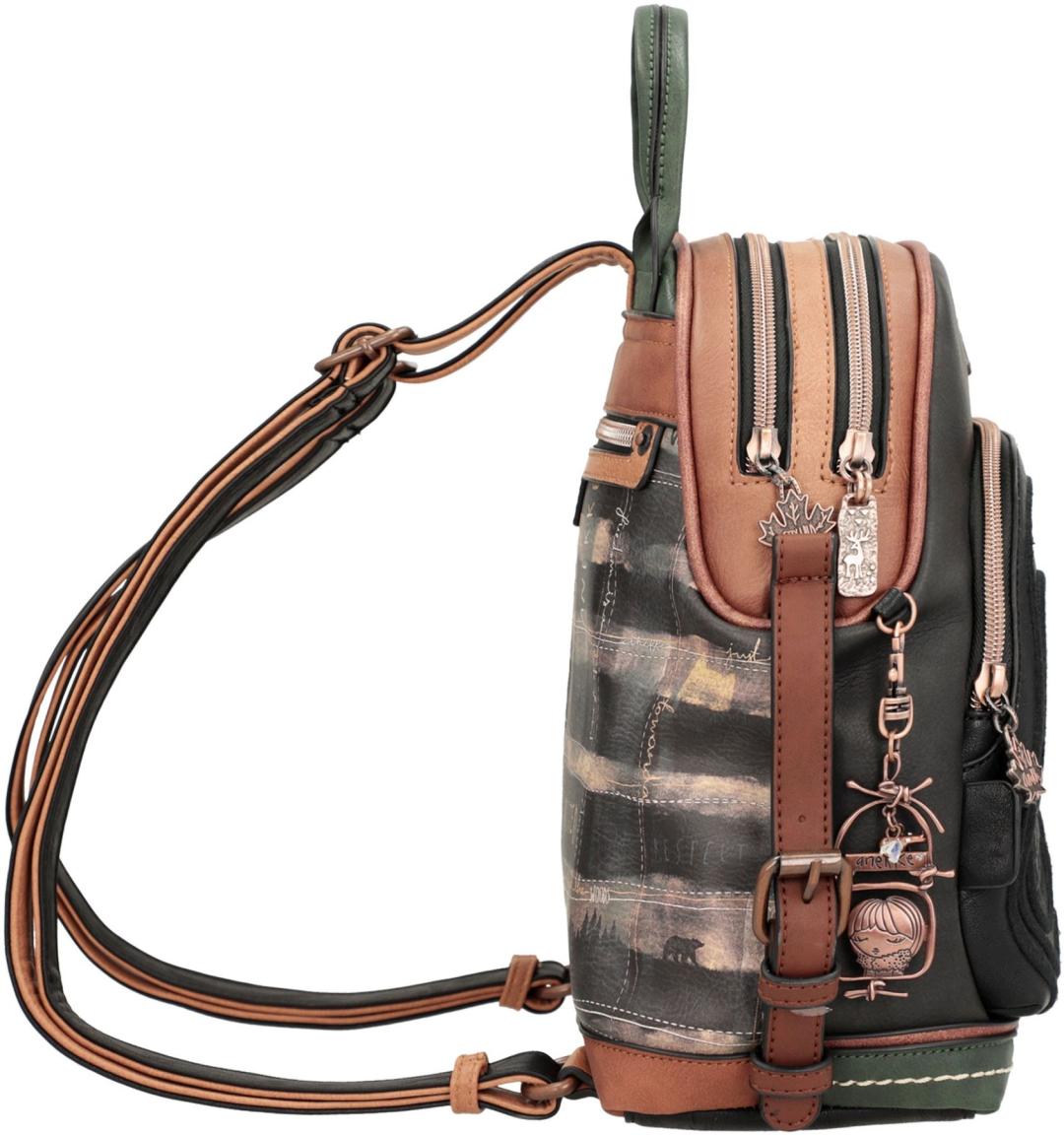 Anekke Wild bestickter Rucksack Maple Leaf schwarz braun Kanada