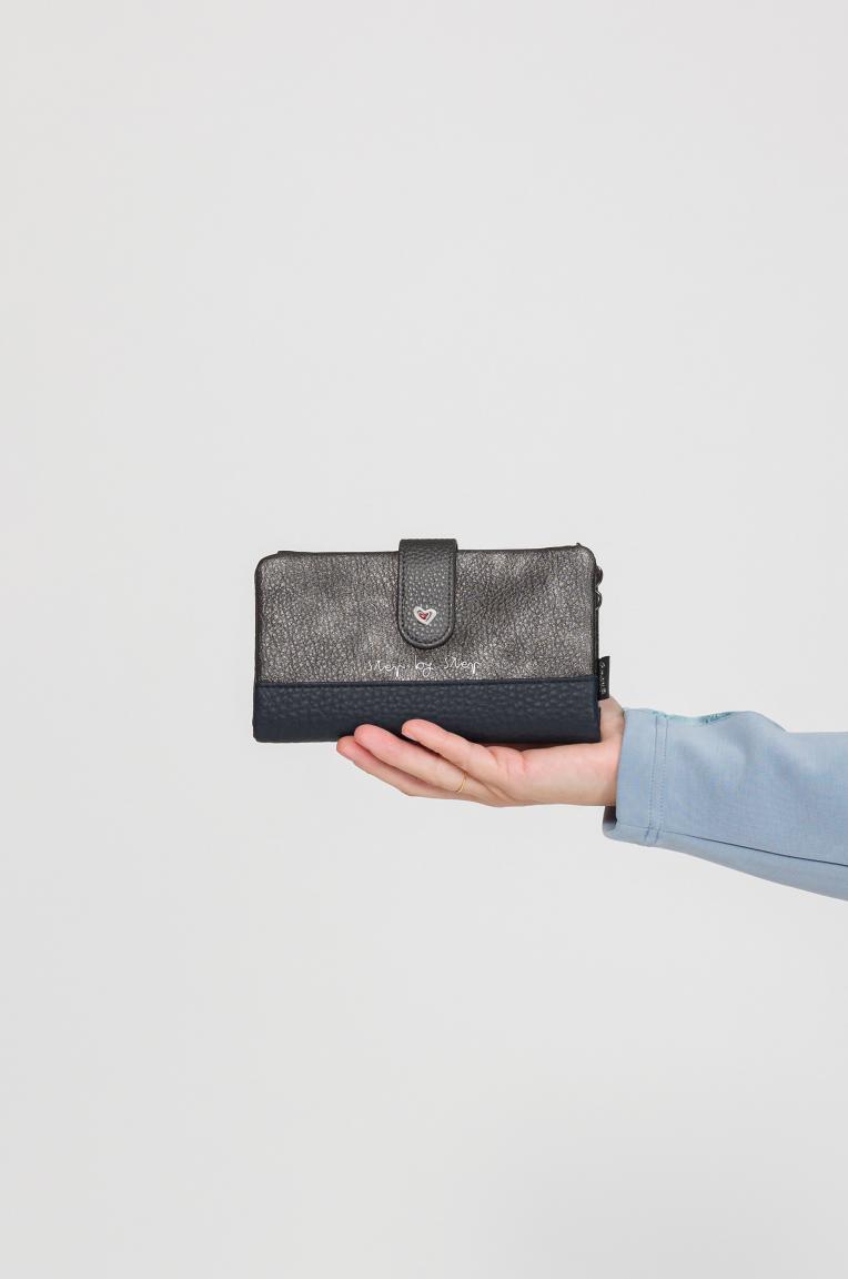 Anekke flexibles Portmonee Muse Rottöne bestickt RFID dunkelblau