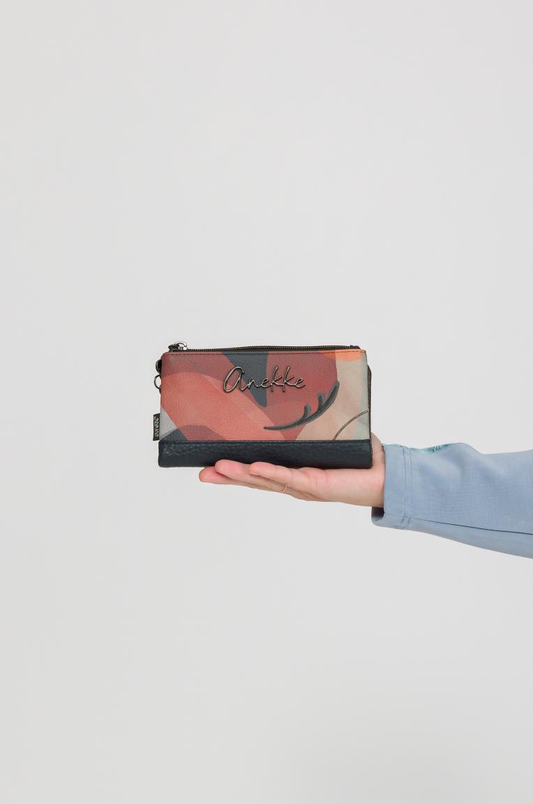 Anekke flexibles Portmonee Muse Rottöne bestickt RFID dunkelblau