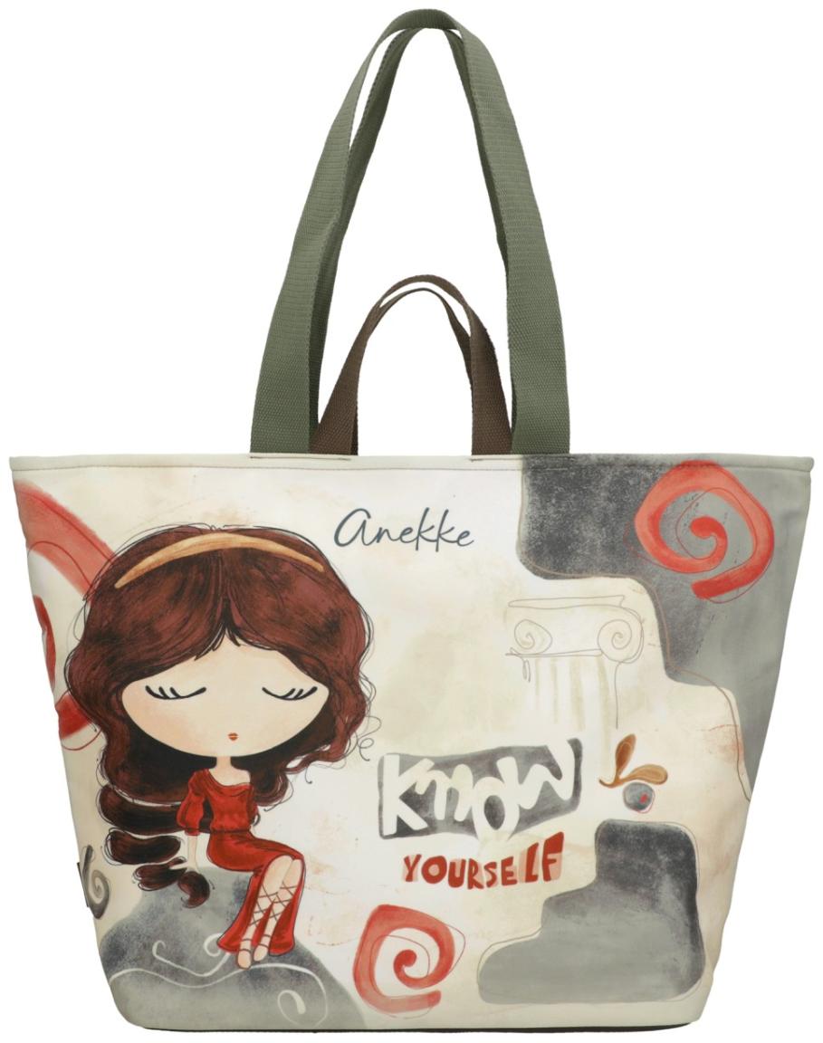 Anekke geräumige Tragetasche Muse griechischer Print Bunt