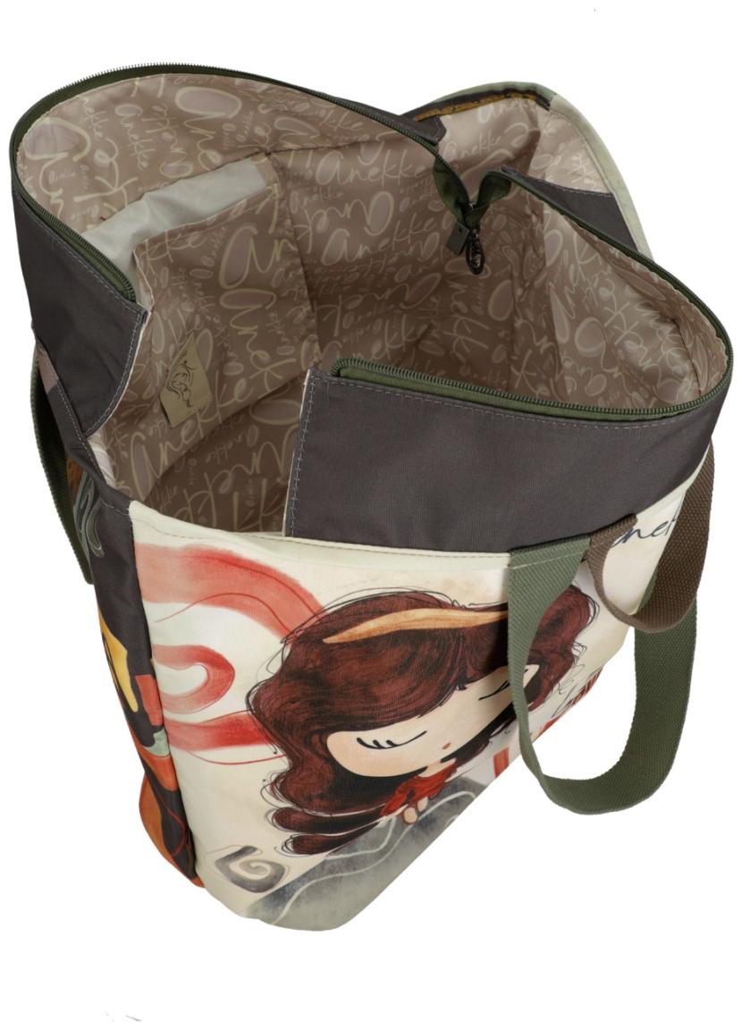 Anekke geräumige Tragetasche Muse griechischer Print Bunt