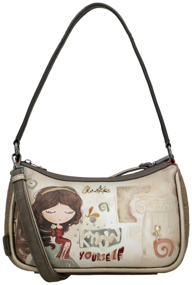 Anekke kompakte Damenhandtasche taupe Muse Print beige