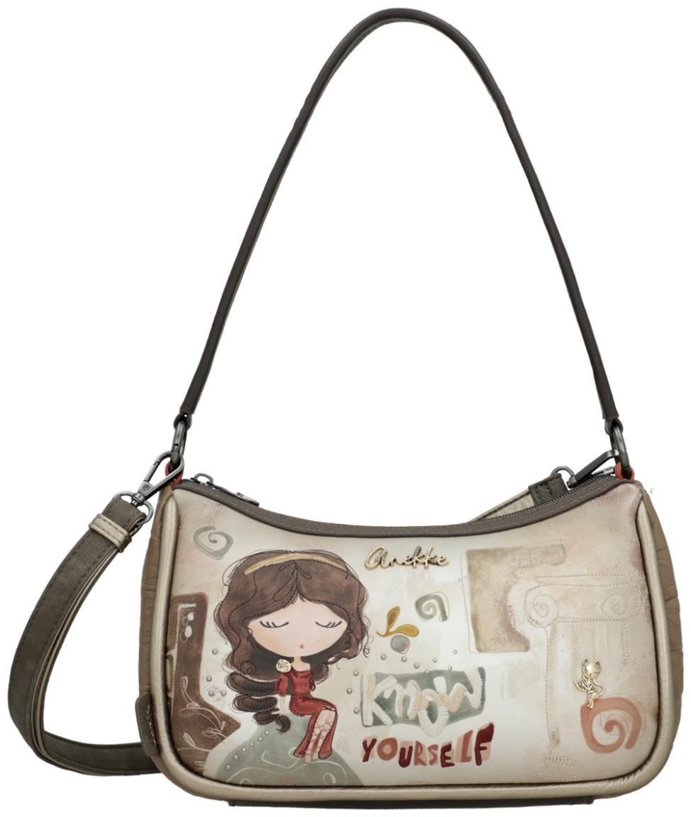 Anekke kompakte Damenhandtasche taupe Muse Print beige