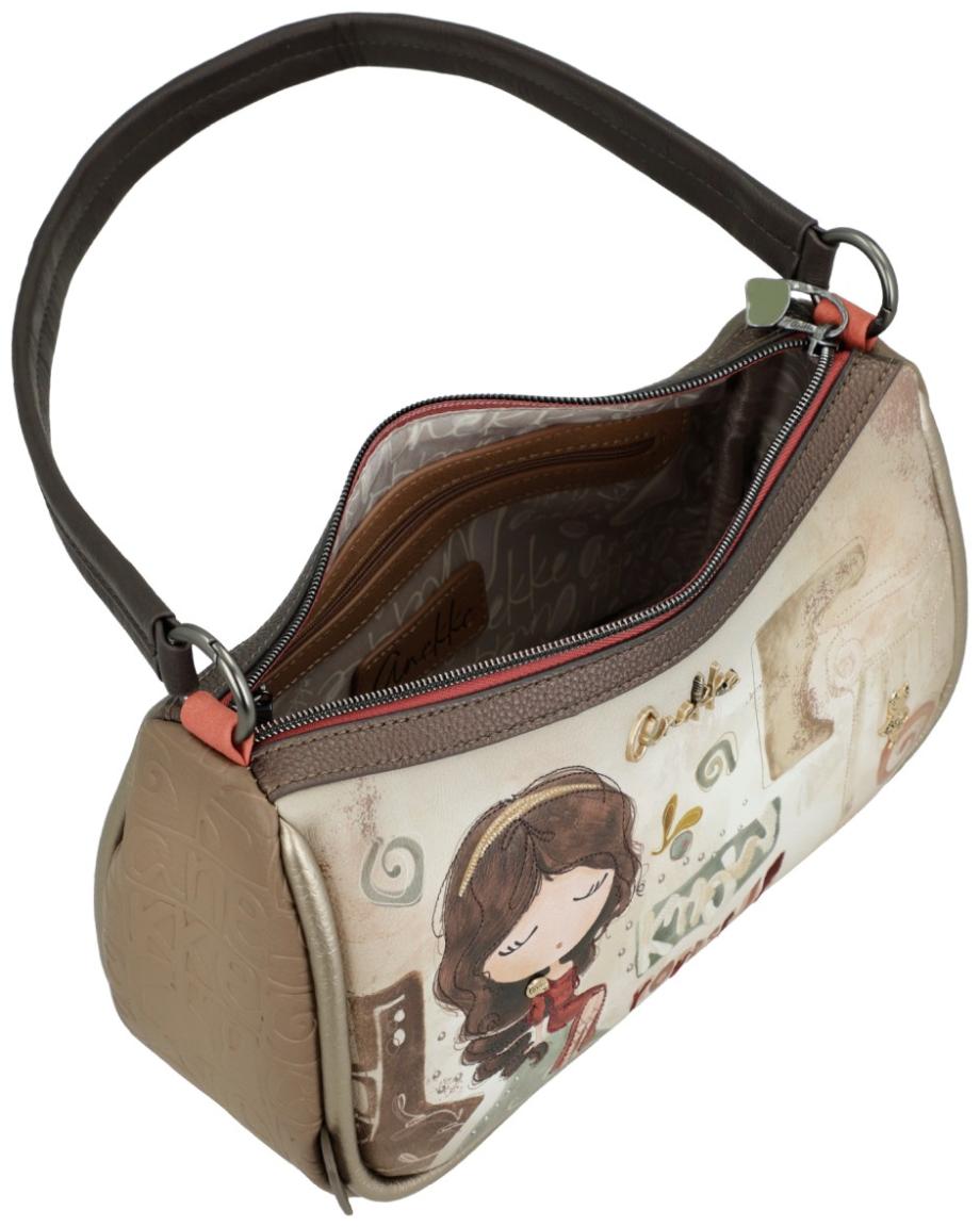 Anekke kompakte Damenhandtasche taupe Muse Print beige