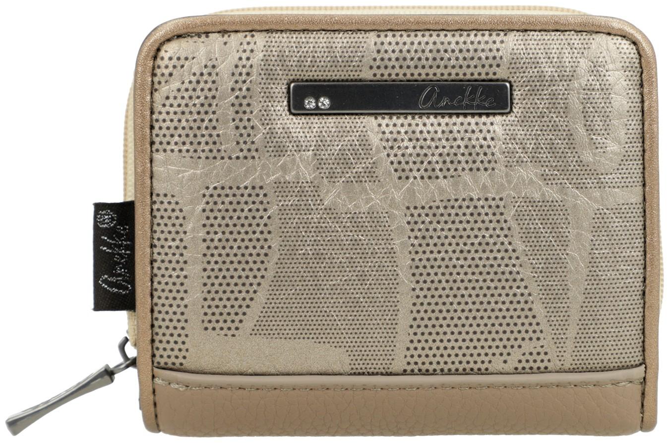 Anekke kompakte Geldbörse klappbar Gold Punktprint Muse Branch