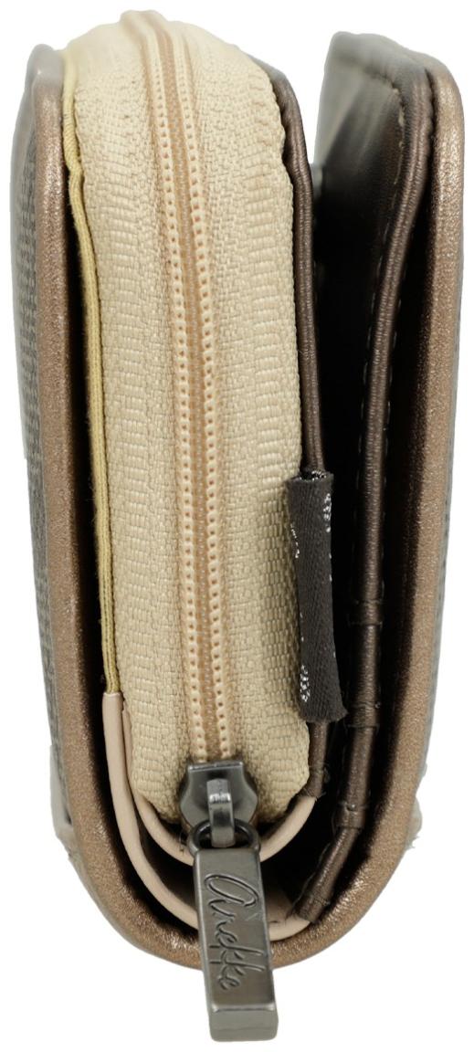 Anekke kompakte Geldbörse klappbar Gold Punktprint Muse Branch