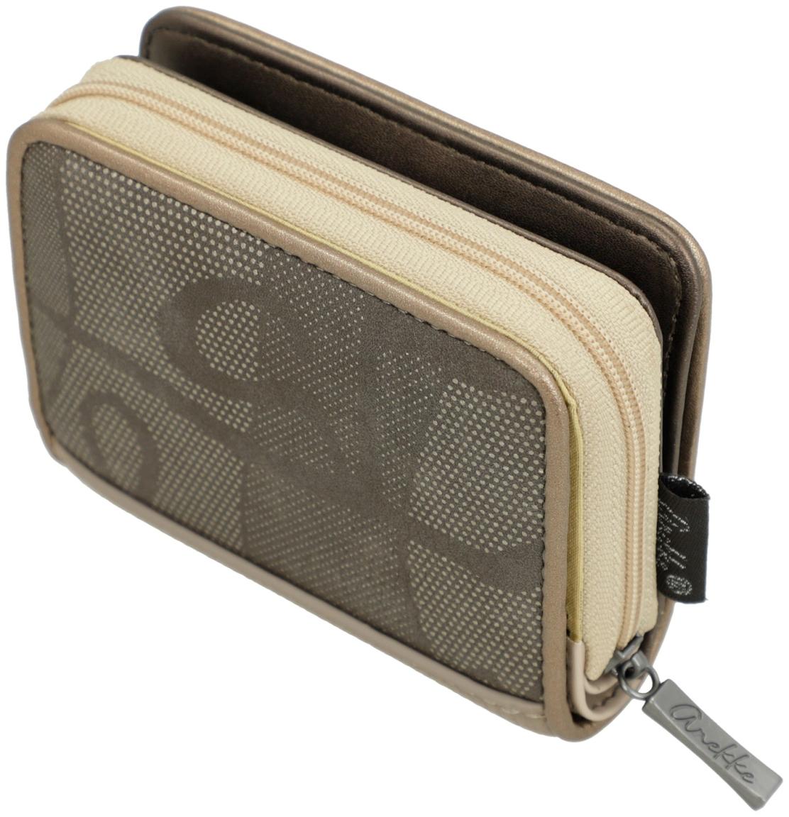 Anekke kompakte Geldbörse klappbar Gold Punktprint Muse Branch